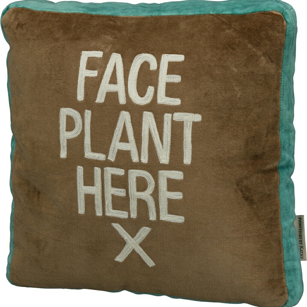 Face Plant Here Velvet Pillow